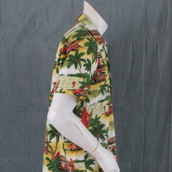 Retro Hawaiian Shirt - RJC - Surfboards and VW Beetles - Men's Medium - Picture 9 of 11